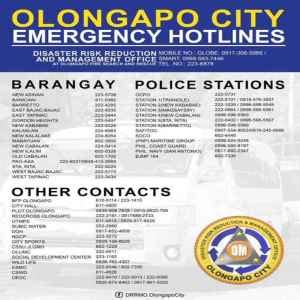 barangay sta rita olongapo city contact number|Olongapo City Emergency Hotlines .